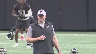 Watch: Falcons practice inside Mercedes-Benz Stadium