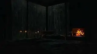 Deep Sleep by the Fireplace 🔥🌧️ | Gentle Rain Night Sounds (No Ads)