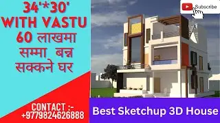 34'x30' Best House Plan Nepal  | 3D HOUSE DESIGN Nepal  |10- 12 Dhur Jagga | Floor plan & elevation