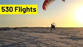 530 Paramotor Flights At Super Lee's First Super Training! XL to XXXXS in 25+ mph wind!! RESULTS!!!