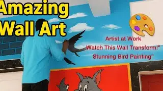 Classroom Wall Decoration | Creative Bird Mural Step by Step Artist Creating Stunning Bird Art