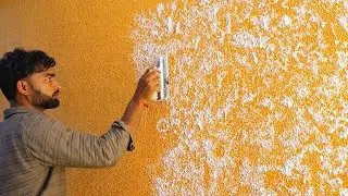 Simple Wall texture design for living room | morden wall design painting ideas 