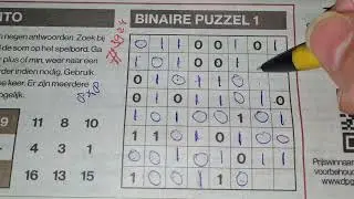 (#3924) Monday.  Binary01 Sudoku puzzle. Bonus Extra edition. 01-03-2022 Extra part 2 of 3