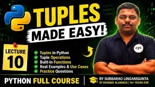 Python Tuples Tutorial 🔥 | Tuple Operations & Built-in Functions in Python | Lecture 10
