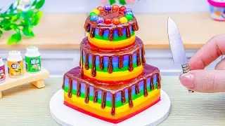 Miniature Rainbow Chocolate Cake Recipe🌈Mini Rainbow Cake Decorating Ideas By Baking Yummy