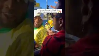 Neymar buying a brazil shirt