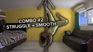 Learning a New Pole Combo - Real Training & Tips // How To Pole Dance 