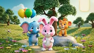 Learn Numbers 1 to 5 Ellies Colorful Bouncing Balloons and Cute Animal Friends Fun Lesson on Sharing