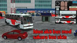 Hino ak8🚌 bus mod+Sakura bus skin || bus simulator Indonesia || bus skin || bus mod || bussid