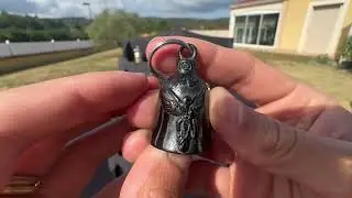 Motorcycle bell Guardian bell Angel biker Mocybell Black titanium