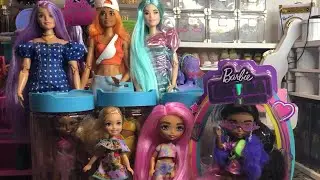 Barbie: Barbie EXTRA Mini black doll unboxing and Rebodying Color Reveal Chelsea Mermaids