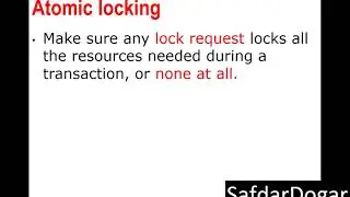 How to Avoid Deadlock in Distributed Database System Lecture 25