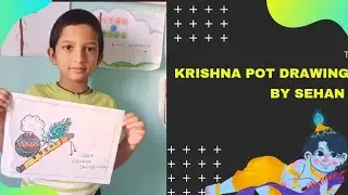 Krishna Butter pot drawing by Sehan