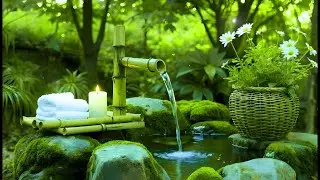 Serene Bamboo Fountain and Piano Music Ambience | Peaceful Sleep Sounds for Deep Rest
