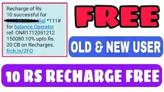 10 Rs. Recharge Free on Every Number ( Old & New User All )  FREE FREE FREE