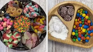 Nerds M&M's 😍🍭✨ Dip Dab Bubble Gum Sour Dummies Sweets Filling Platter ASMR #sweet #asmr #nerds