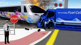 🚨 Massive Train vs Hyundai Truck Crash 😱 | 3D Driving Class Realistic Accident Android  Gameplay 