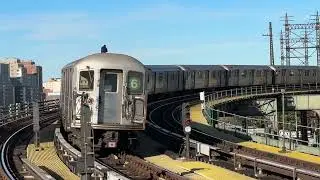 R62A (6) Train with horn salute entering Whitlock Avenue + Subway Surfers on top of a R62A (6X) 