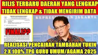 CEK DAERAH YANG MENERIMA REALISASI PENCAIRAN TUKIN 2X100% TPG GURU TAHUN 2025 HINGGA HARI INI
