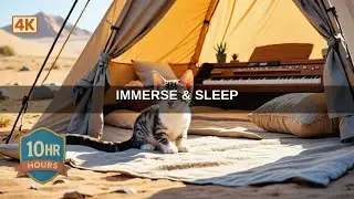 Cat Desert Oasis Ambient Music | Lofi Music | 10 Hours Loop