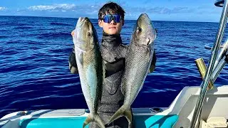 Diving 100 FEET To Spear BIG Ukus! | Uku Catch And Cook | Ft. Blake.on.a.breath And Josh Munoz