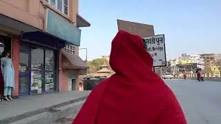 A Street View of Walking Through Kathmandu