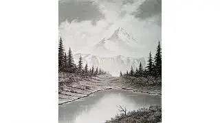 How to draw a landscape with pencil/ Bob ross drawing with pencil/ Pencil drawing/