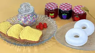 ASMR ♡ JAM Bread clay SLIME ♡ Satisfying Slime Videos 1080p