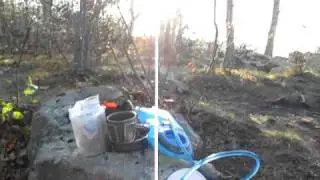 Braving the wind making dinner on Mt Marshall trail