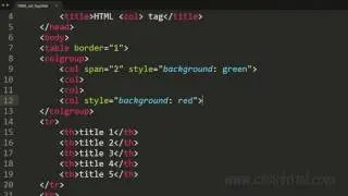 HTML col Tag