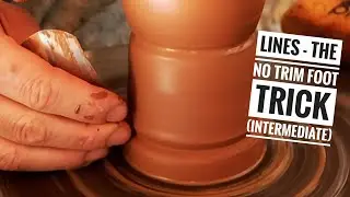 Lines (no trim foot trick) intermediate pottery lesson