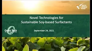 Novel Technologies for Sustainable Soy-Based Surfactants