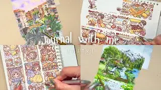 ASMR Journal Art Scenery Collage Spread | Kawaii Stickers Journal | Scrapbooking Compilation ✨