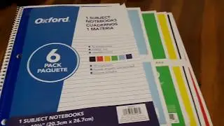 Oxford Notebooks, 8 x 10.5in, College Rule, 6 Pack