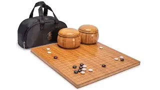 Bamboo Etched Reversible Go Game Set Board (0.8-Inch) with Go Stones and Bowls