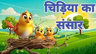 चिड़िया का संसार || बालगीत || Chidiya ka geet || Hindi Rhyme || Angelkidz
