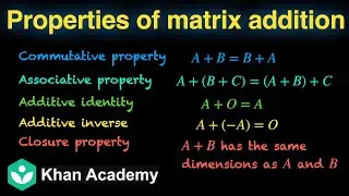 Properties of matrix addition (Hinglish)| Matrices | Grade 12 | Math | Khan Academy