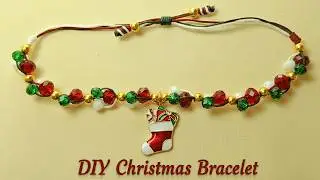 How to Make a Festive Christmas Beaded Bracelet 🎅 | Easy DIY Jewelry Tutorial