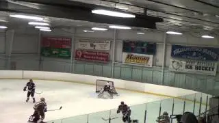 Alec Nikolai scores against Rider assisted by Andrew Dougherty