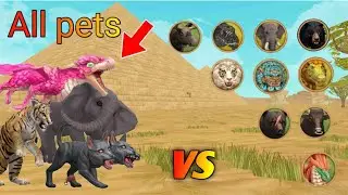 wildcraft All Level 200 pets vs rendom boss who is strong 😂💪🐯 😁all 54 PeT