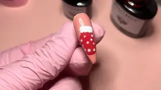 Easy Christmas nail design #nails #gelnails #christmasdesign #christmas #fypyoutube #nailart