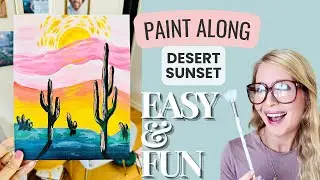 ☀️ How to Paint a Desert Sunset | Easy Beginner Acrylic Painting Tutorial 🎨✨