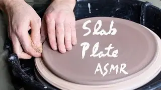 Making a Slab Plate on the Pottery Wheel From Start to Finish — ASMR version
