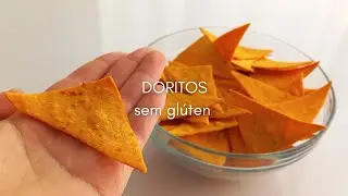 NACHOS ASSADOS OU DORITOS  SEM GLÚTEN | feito no forno | como fazer nachos sem glúten | sabor queijo