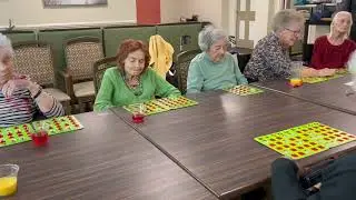 Christmas Bingo with our memory care residents