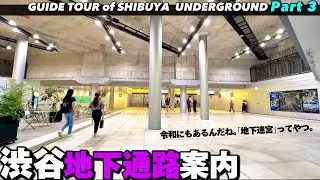【4K.渋谷地下】スクランブルスクエアから宮下パークへ渋谷地下通路をMAP付きで詳細案内③【東横線副都心線改札|出口】Guide tour of Shibuya Underground