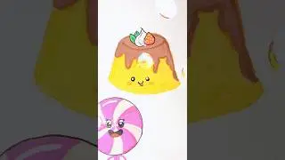 Easy Drawing: Cute Pudding (My Cute Art)! 🍮😚#shorts #drawing #cutedrawing #pudding
