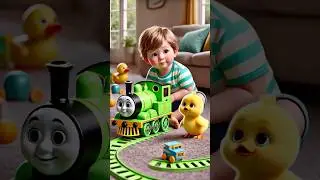 The duck bought a small train to play with his little master#duck #cute #shorts #cuteanimals