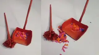 How to Make  Mini Broom and Dustpan | Easy paper craft for School #diy #craft #foryou #trending