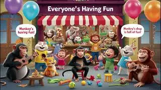 A Monkey Opened a Shop | Fun 3D Animation for Kids | Nursery Rhymes & Songs
